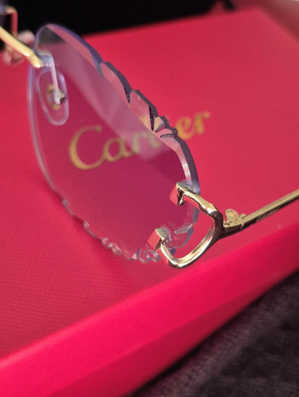 Cartier Rimless Sunglasses with Blue Gradient Lenses